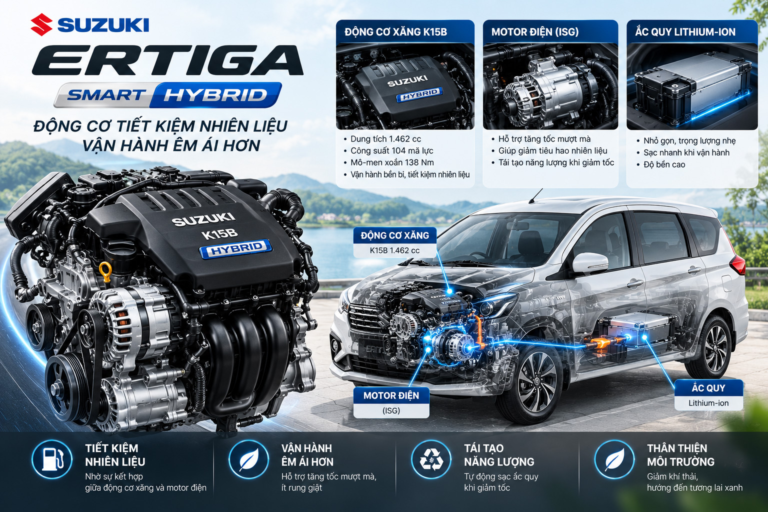 Suzuki Ertiga mẫu xe MPV trang bị Smart Hybrid
